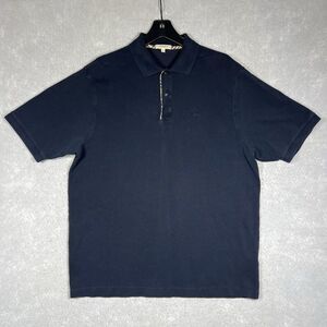 Burberry London Polo Shirt Pique Men’s XL Short Sleeve 100% Cotton Black FADED